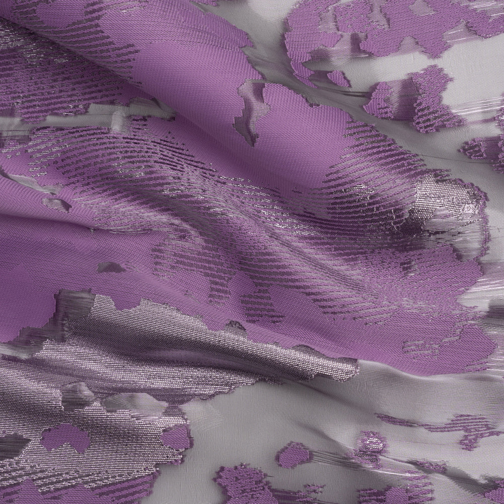 Metallic Purple Abstract Luxury Burnout Brocade - Joann Fabrics