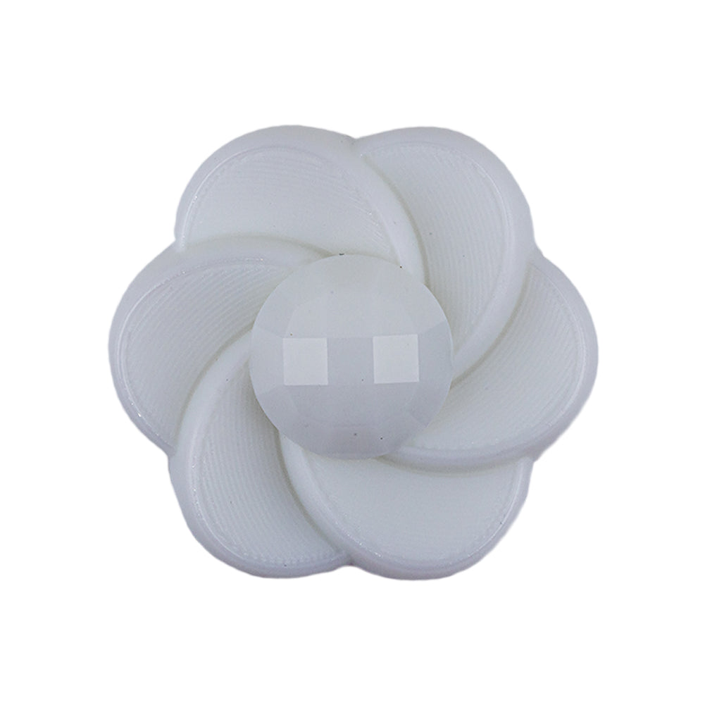 Italian White Floral and Geometric Shank Back Nylon Button - 44L/28mm - Joann Fabrics