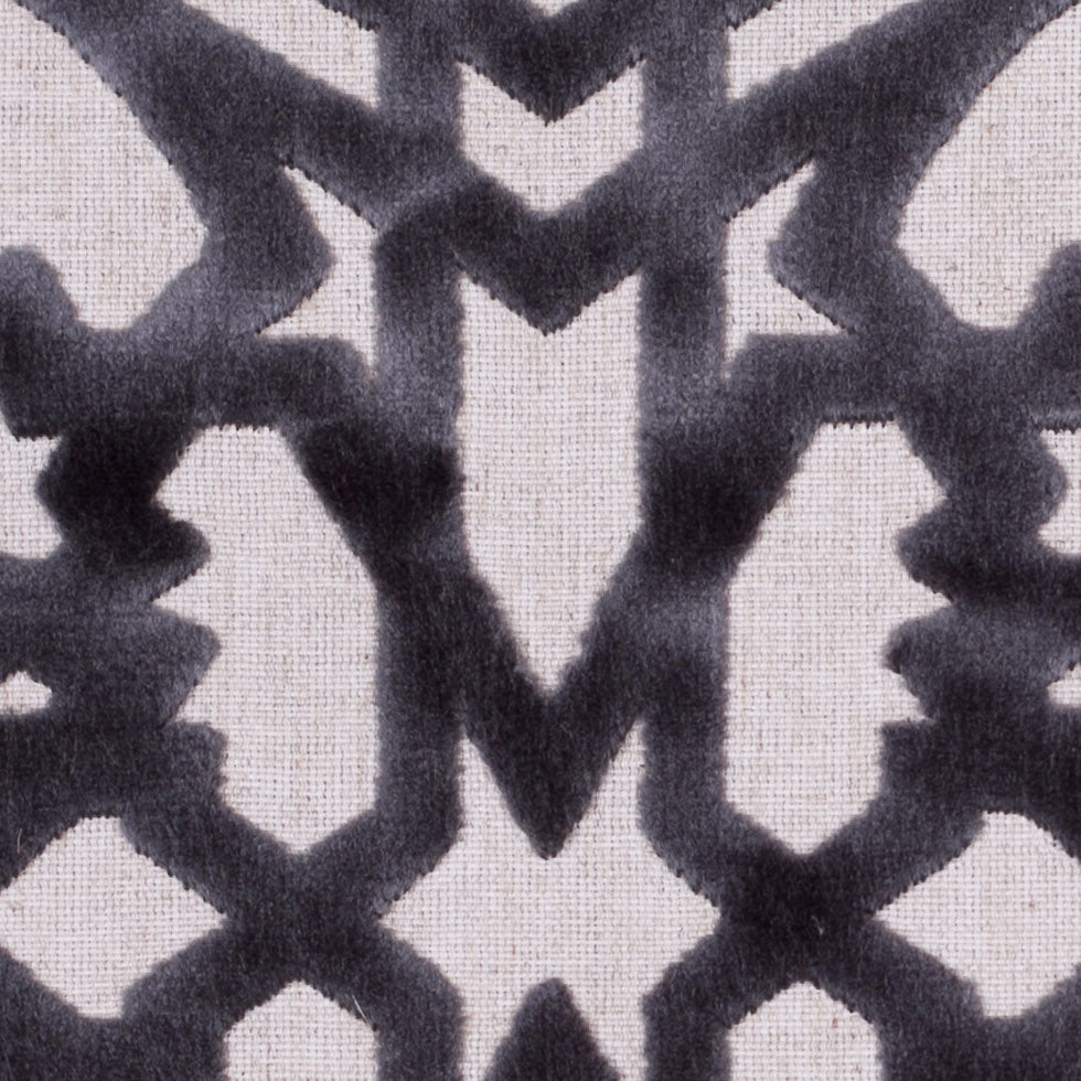 Gunmetal Geometric Polyester-Acrylic-Flax Flocked Chenille - Joann Fabrics
