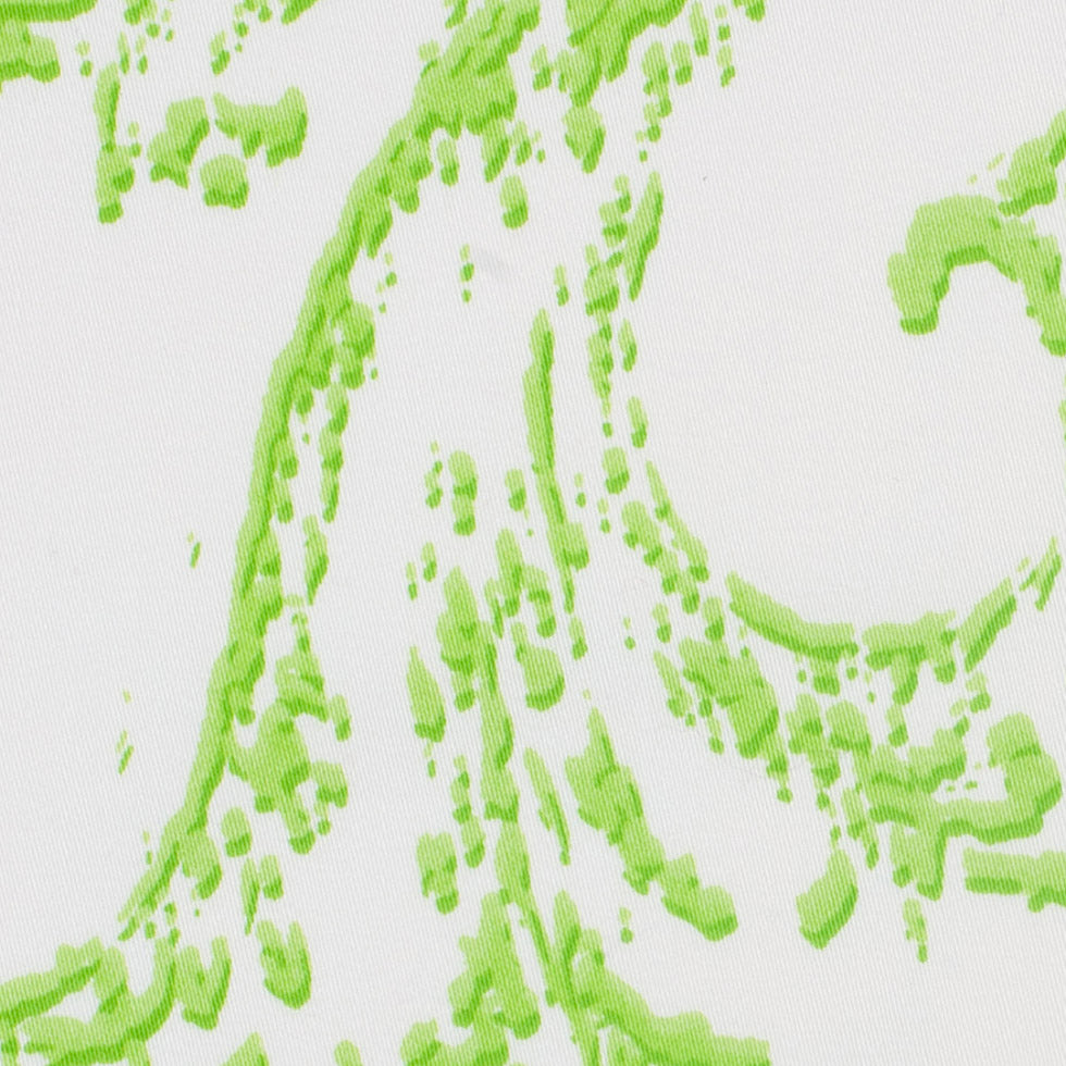 Lime Green and White Abstract Scroll Cotton Sateen Woven - Joann Fabrics