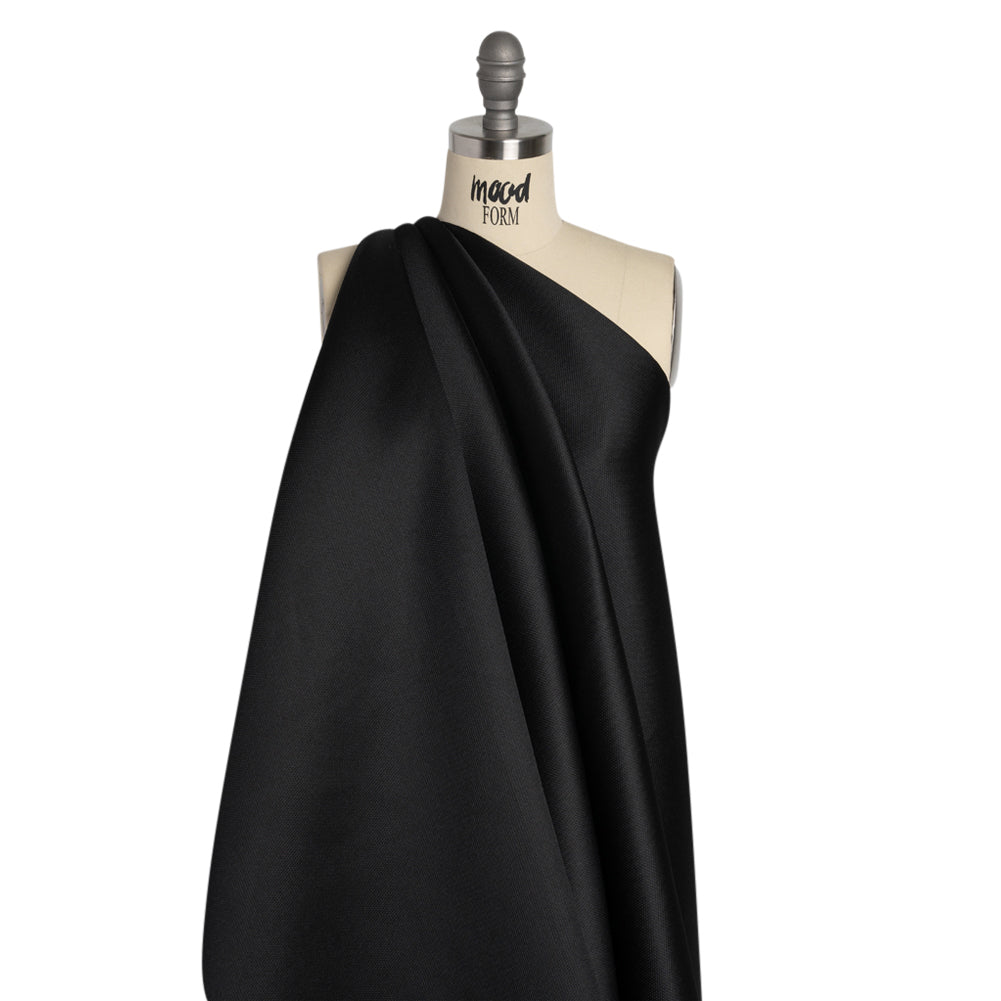 Polyester and Silk Mikado Pique Made in Italy - Black - Premium Collection - Joann Fabrics