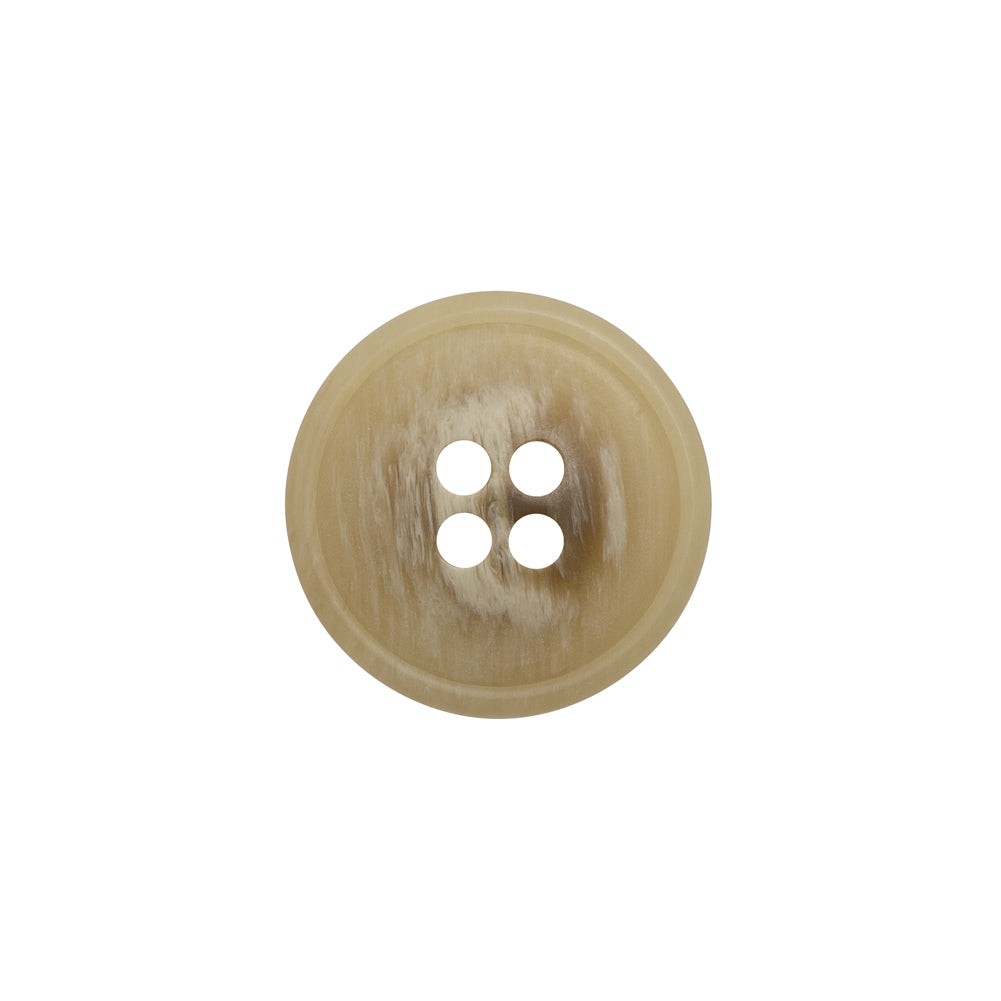 Plastic 4-Hole Button - 28L/18mm - Beige and Brown Striated - Made in Italy - Joann Fabrics