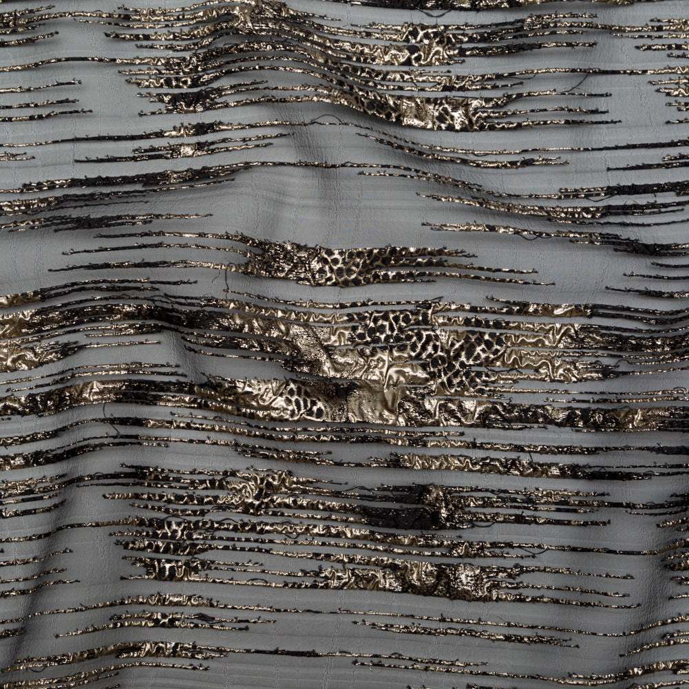 Metallic Gold and Black Luxury Striated Burnout Brocade - Joann Fabrics