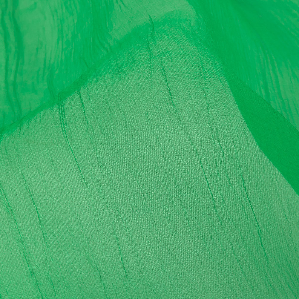 Oscar de la Renta Kelly Green Crinkled Silk Organza - Joann Fabrics