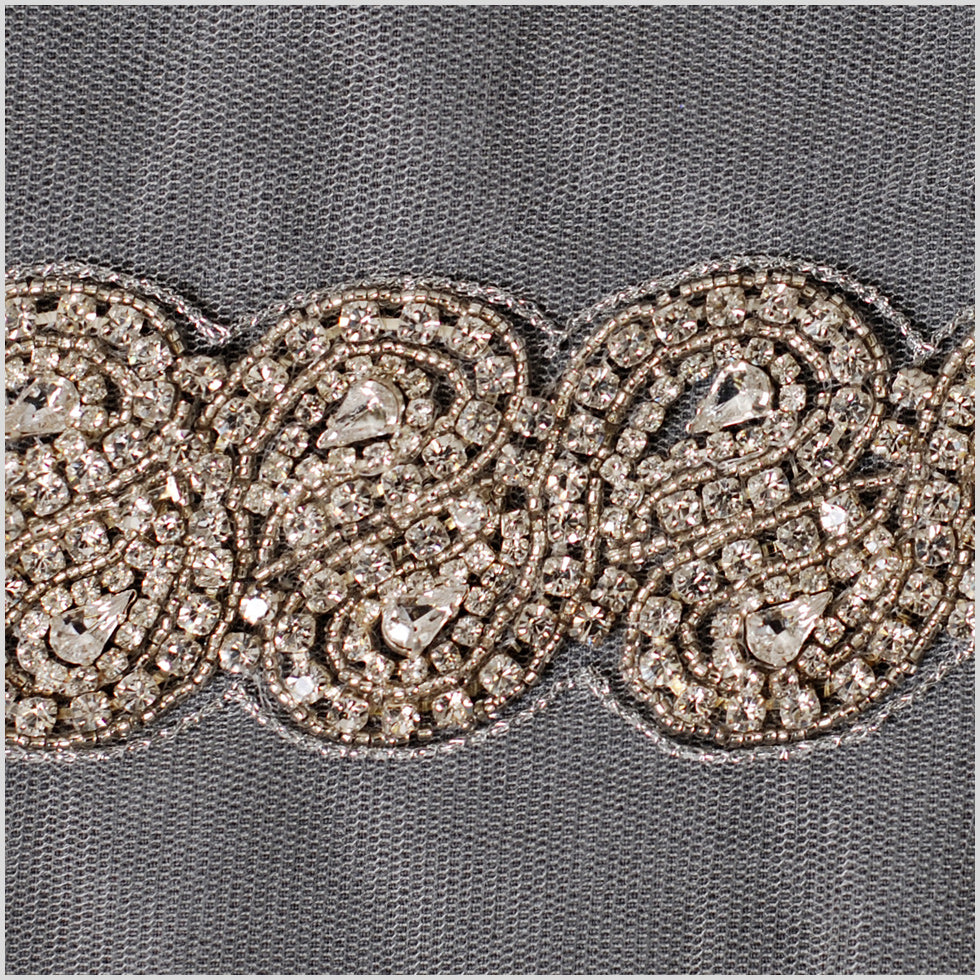 Clear Crystal Rhinestone Beaded Trim - 1.5