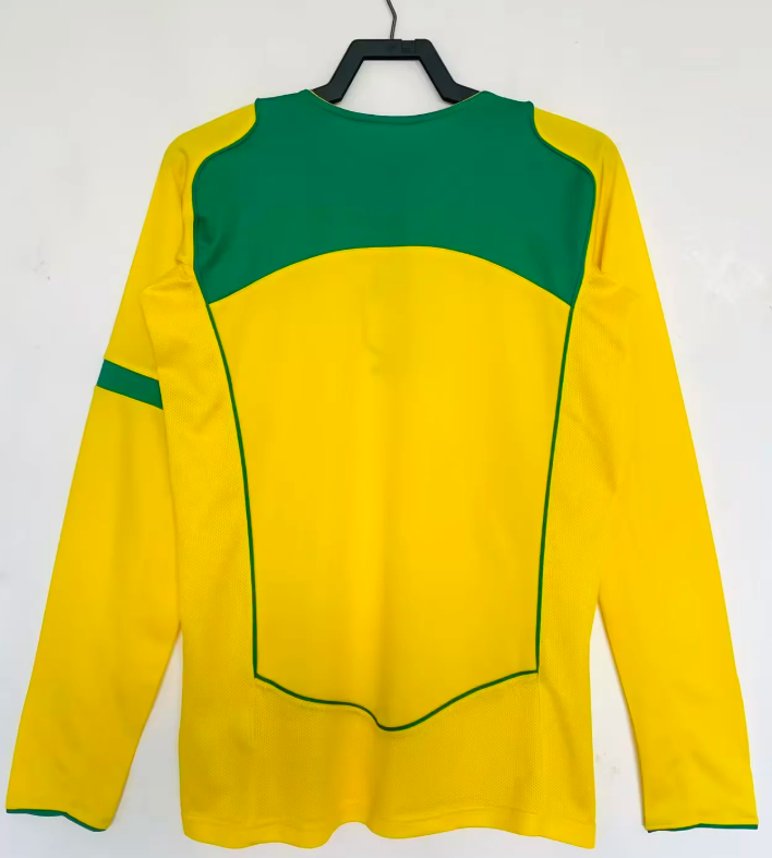 2004 Retro Long Sleeve Brazil Home Football Jersey 1:1 Thai Quality