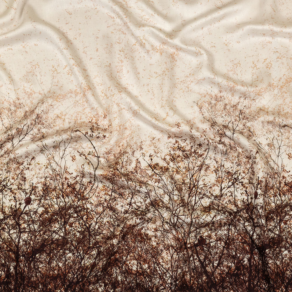 Rayon Challis - Brown Tree Branches - Celestial Canopy Print - Mood Exclusive Serengeti Collection - Joann Fabrics