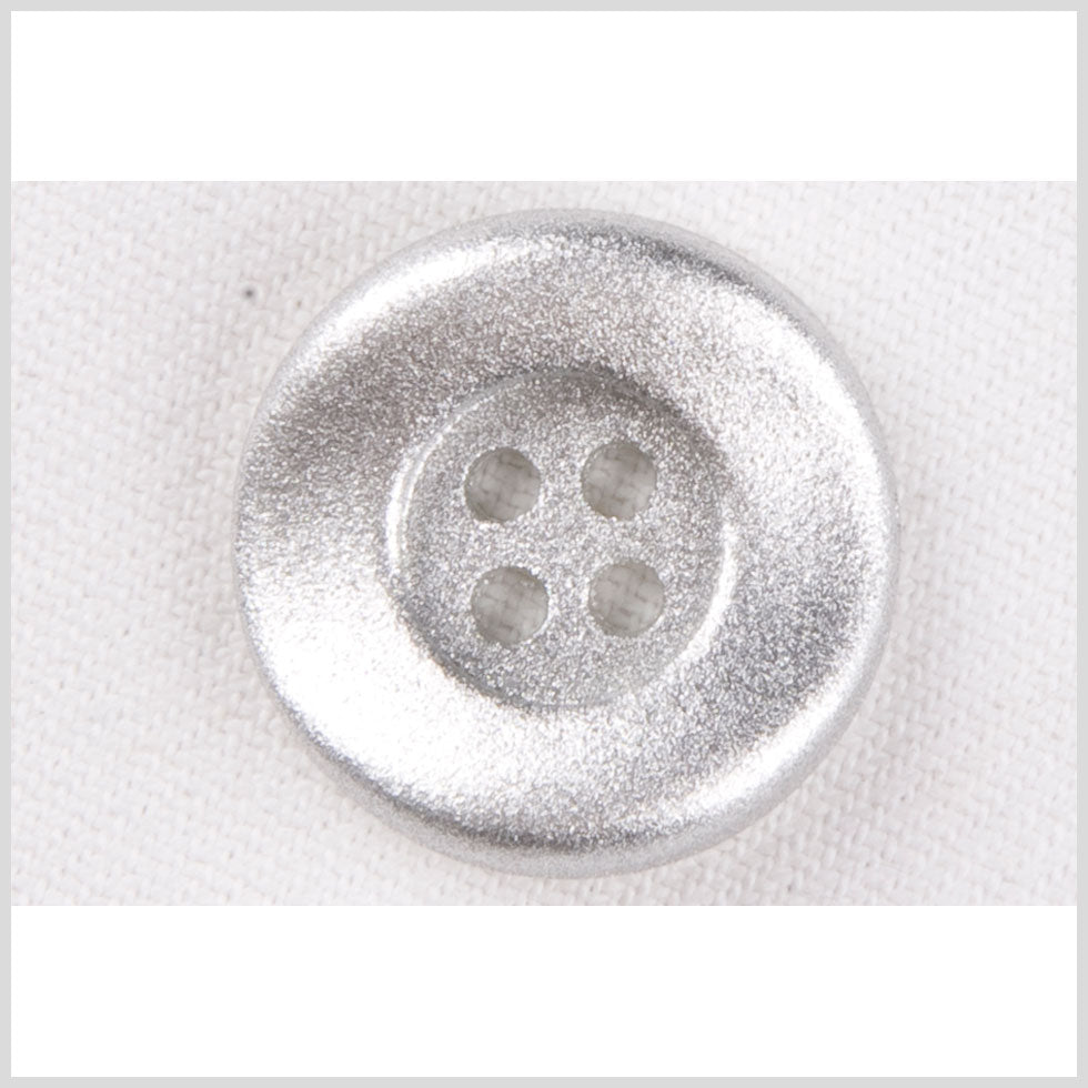 Plastic 4-Hole Button - 28L/18mm - Metallic Silver Crinkle - Joann Fabrics