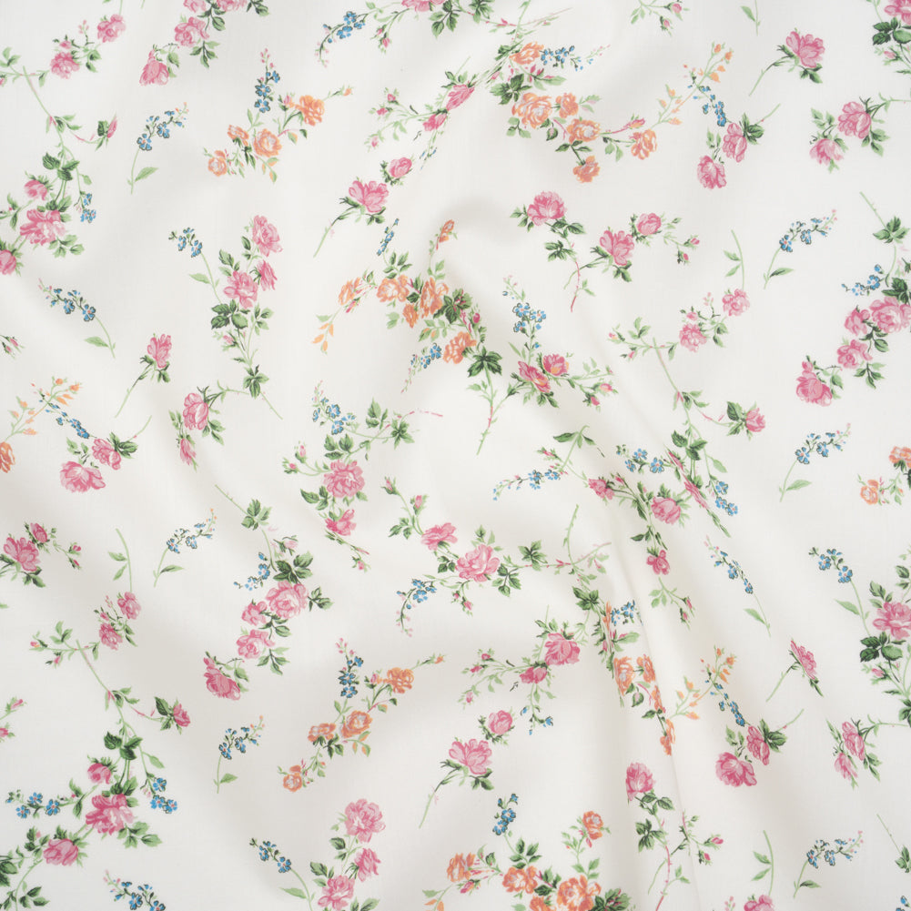 Liberty Fabrics Tana Lawn® - Elizabeth Multi Pastel - Baby Pink, Green and White Scattered Flowers - Joann Fabrics