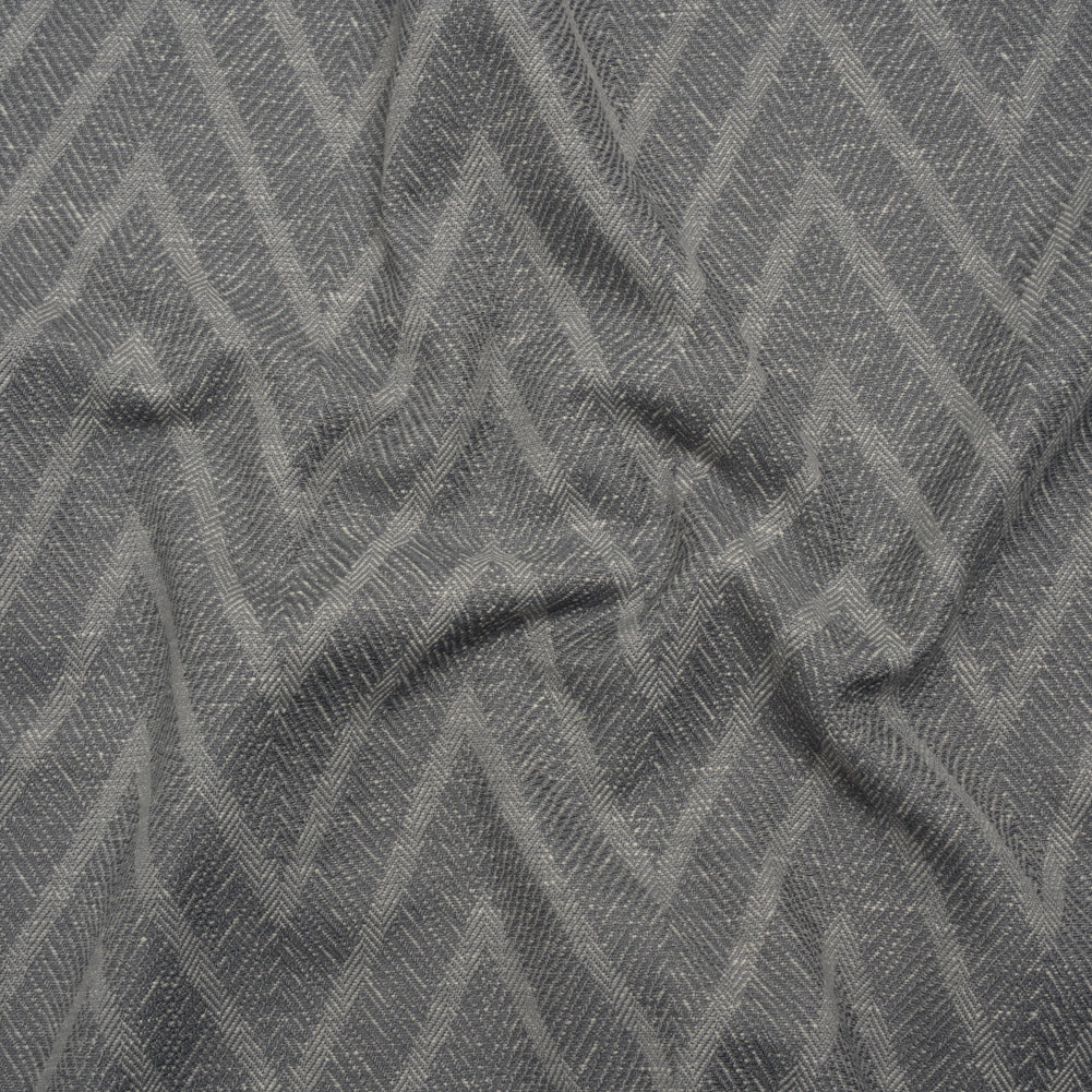 Recycled Polyester and Cotton Drapery Twill Woven - Ink Chevrons - British Imported - Joann Fabrics