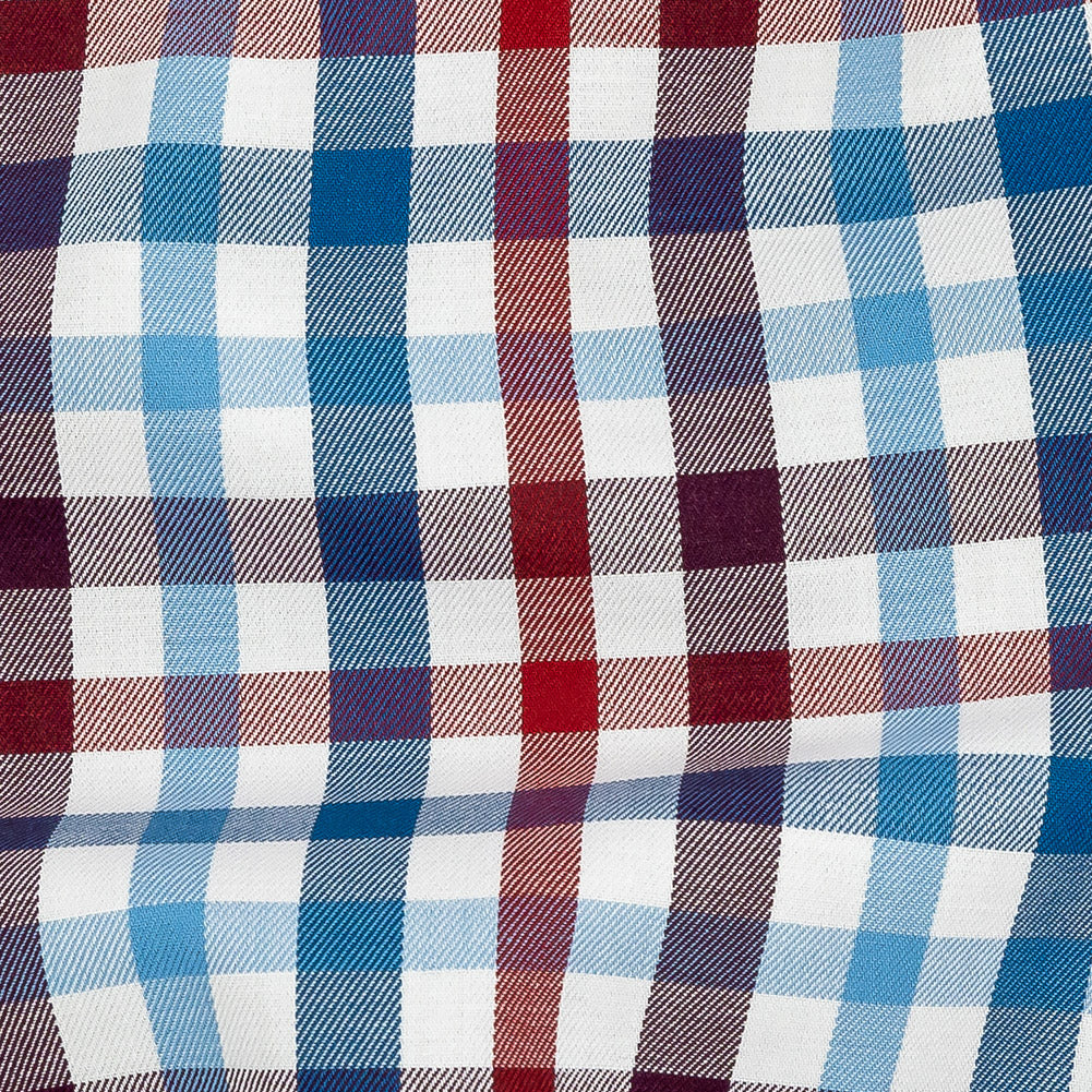 Premium Red, White and Blue Plaid Twill Cotton Shirting - Joann Fabrics