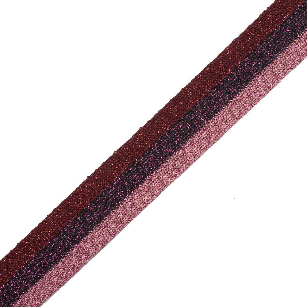 Red/Purple/Pink Lurex Knit Trim - 1.25