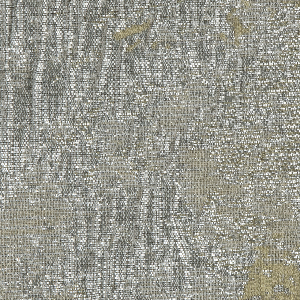 Metallic Silver/Lime/Ivory Abstract Brocade - Joann Fabrics