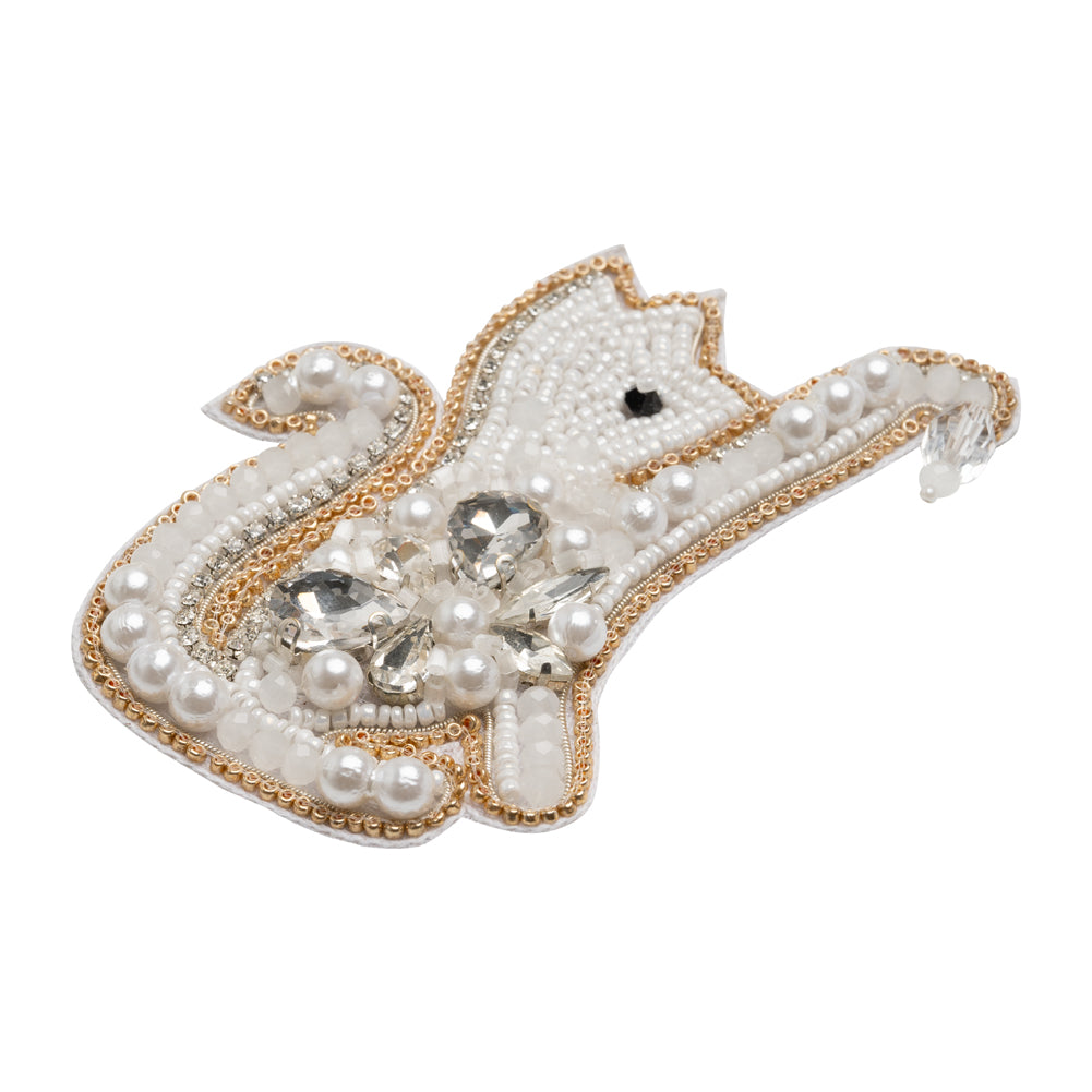 Rhinestones and Glass Beaded Applique, 3.875