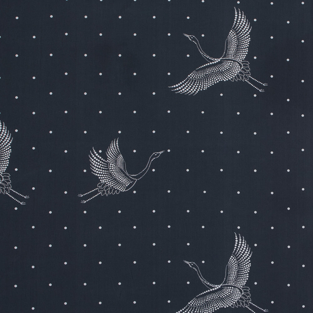 European Black and White Constellation Cranes Cotton Poplin - Joann Fabrics