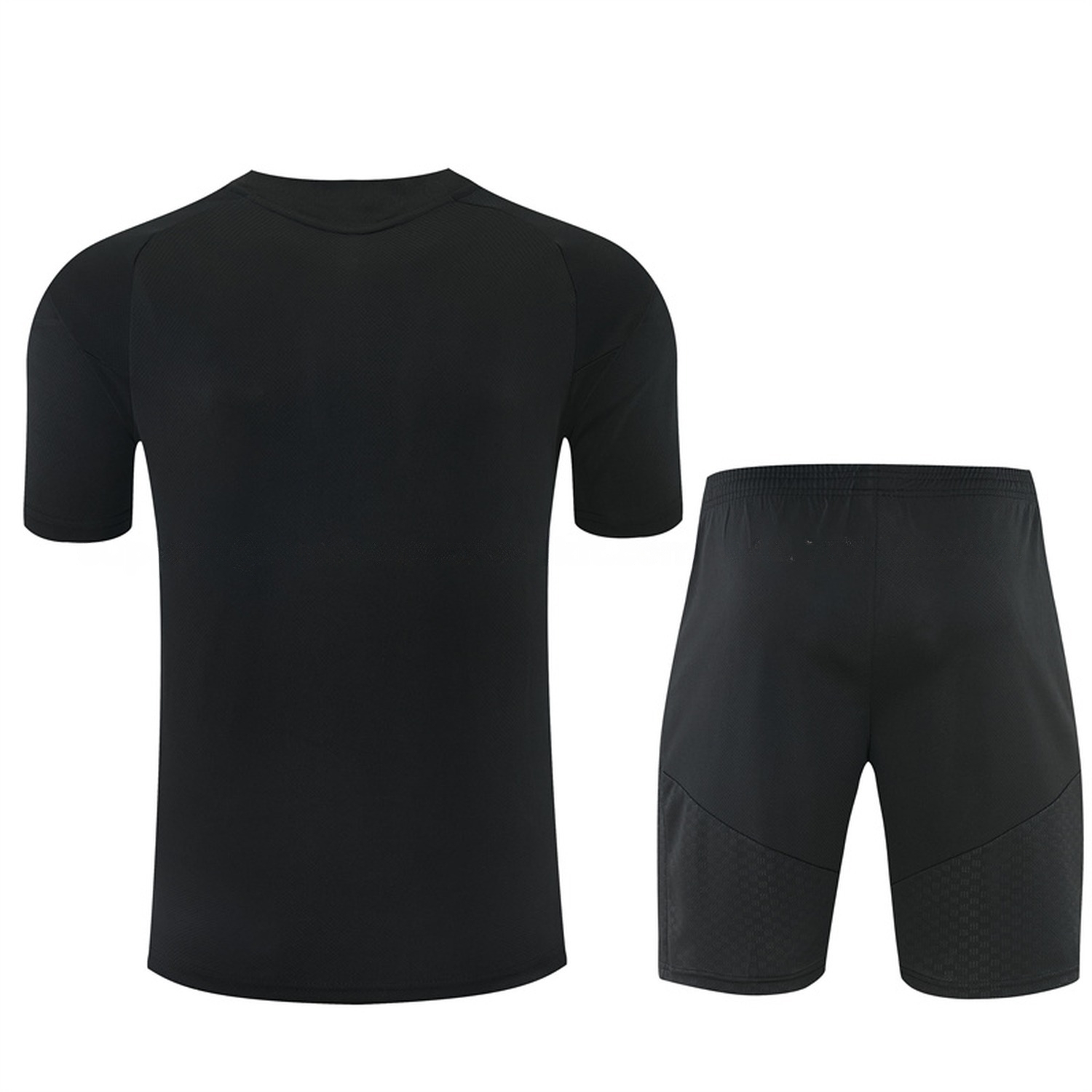 Real Madrid 26-27 Kids Short-Sleeve Training Set - Pure Black Top & Black Shorts - UnitedFutballJersey