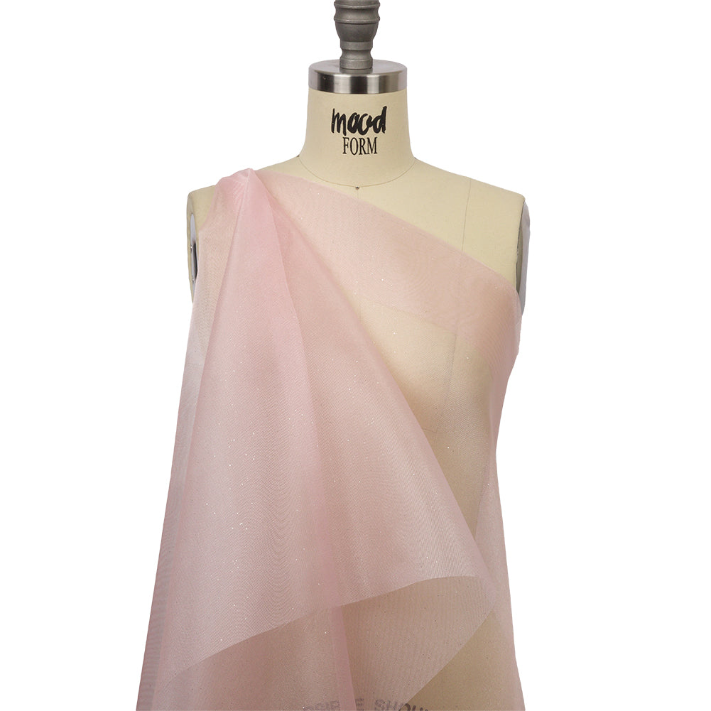 Polyester Mesh Organza with Silver Glitter - Baby Pink - Starlight Collection - Joann Fabrics