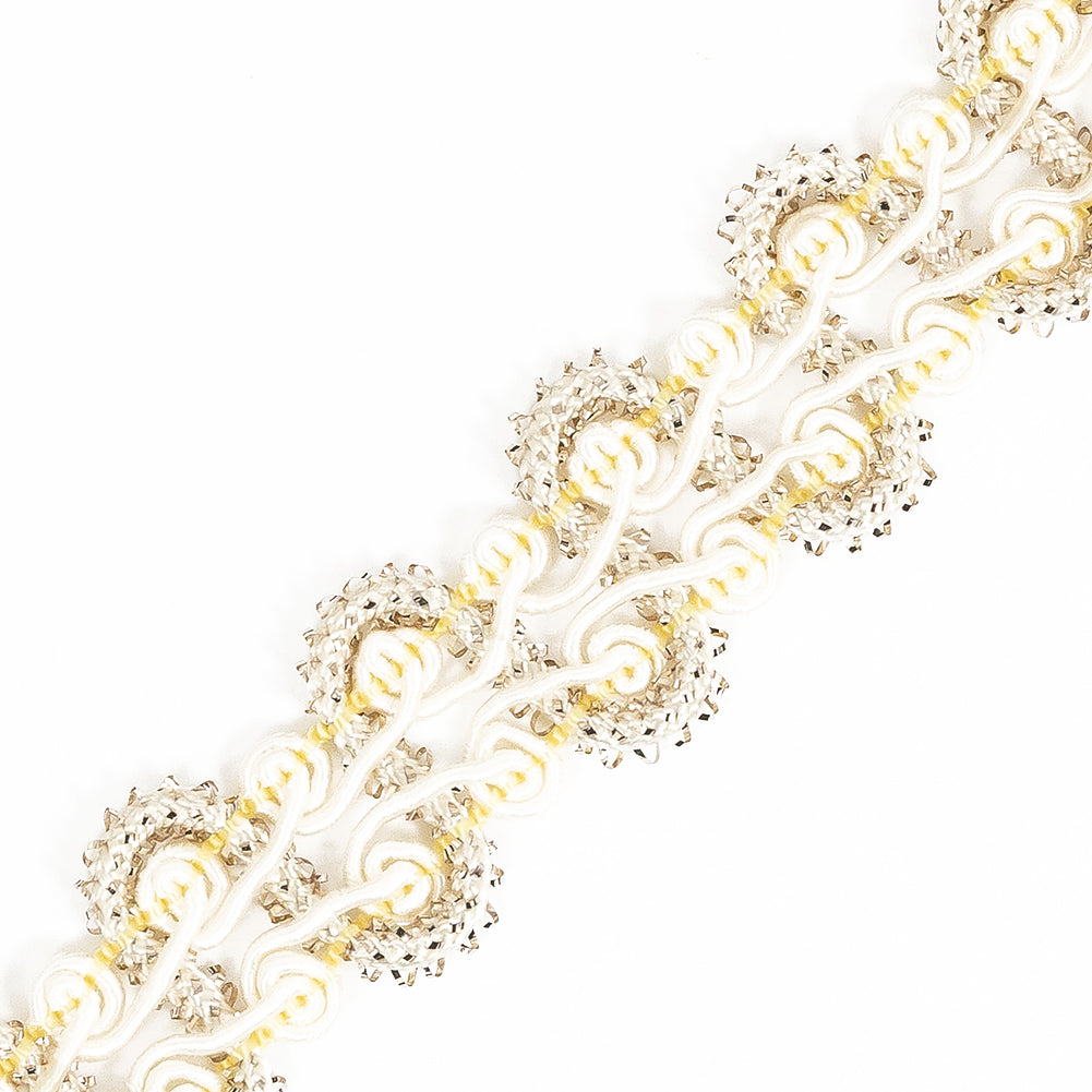 Lustrous Ivory, Champagne and Yellow Metallic Gimp Braided Trim - Joann Fabrics