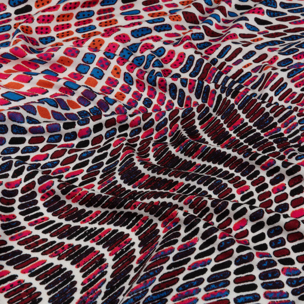 Pink, Orange and Blue Shapely Waves Silk Jersey - Joann Fabrics