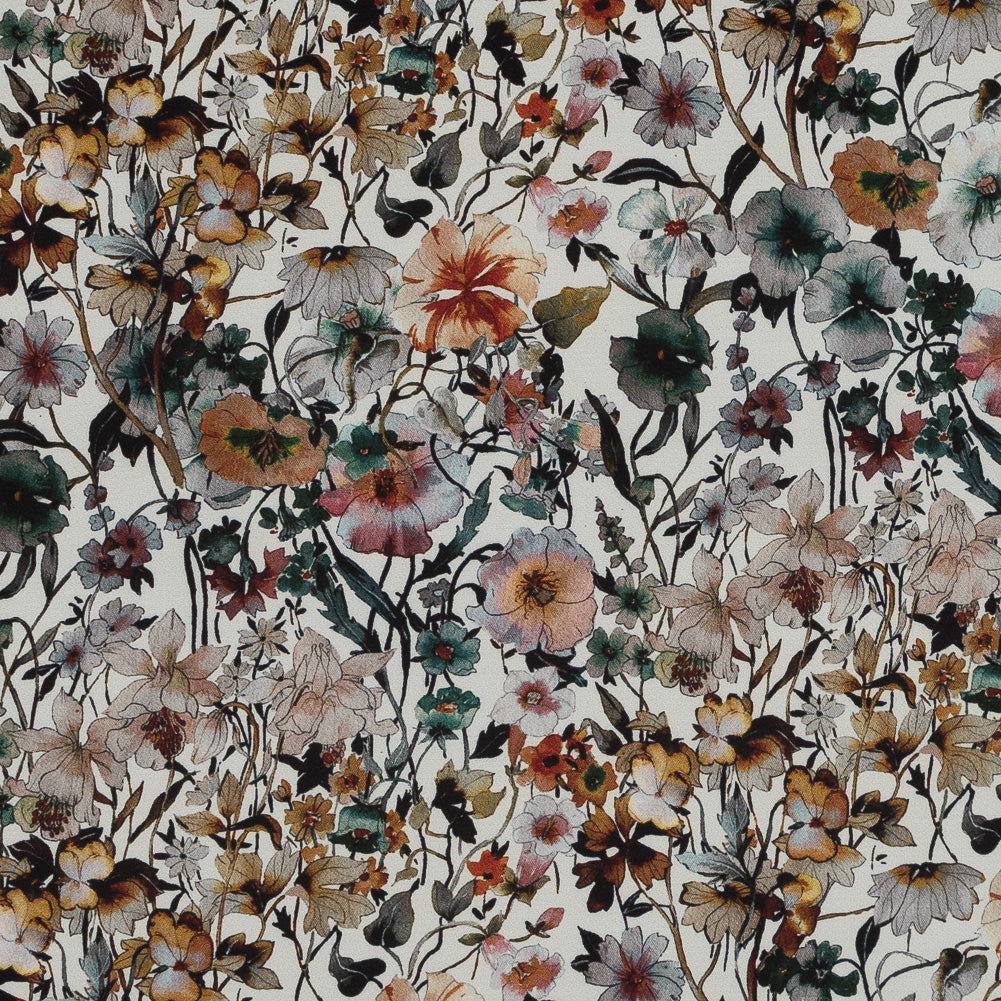 Stretch Polyester Crepe - Ivory Floral - Passing of Adonis Print - Mood Exclusive Gaia Collection - Joann Fabrics