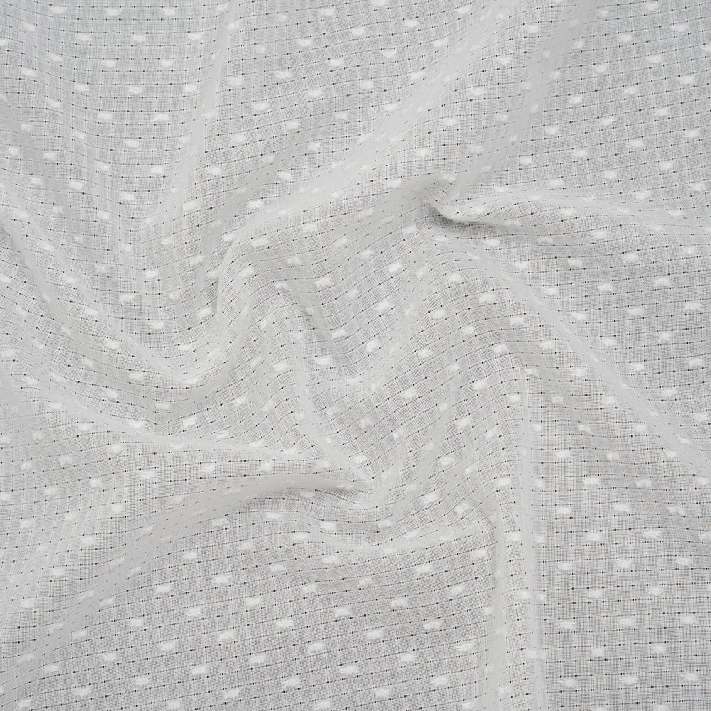 Swiss Dot Gridded Cotton Voile - Off White - Famous Australian Designer Deadstock - Joann Fabrics
