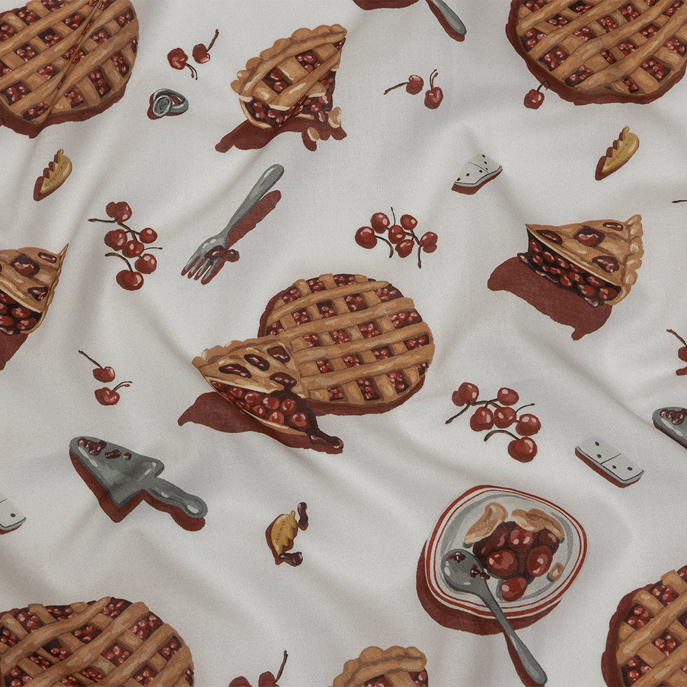Cotton Voile - White Cherry Pies - Baked Fresh Print - Mood Exclusive Rockland Collection - Joann Fabrics