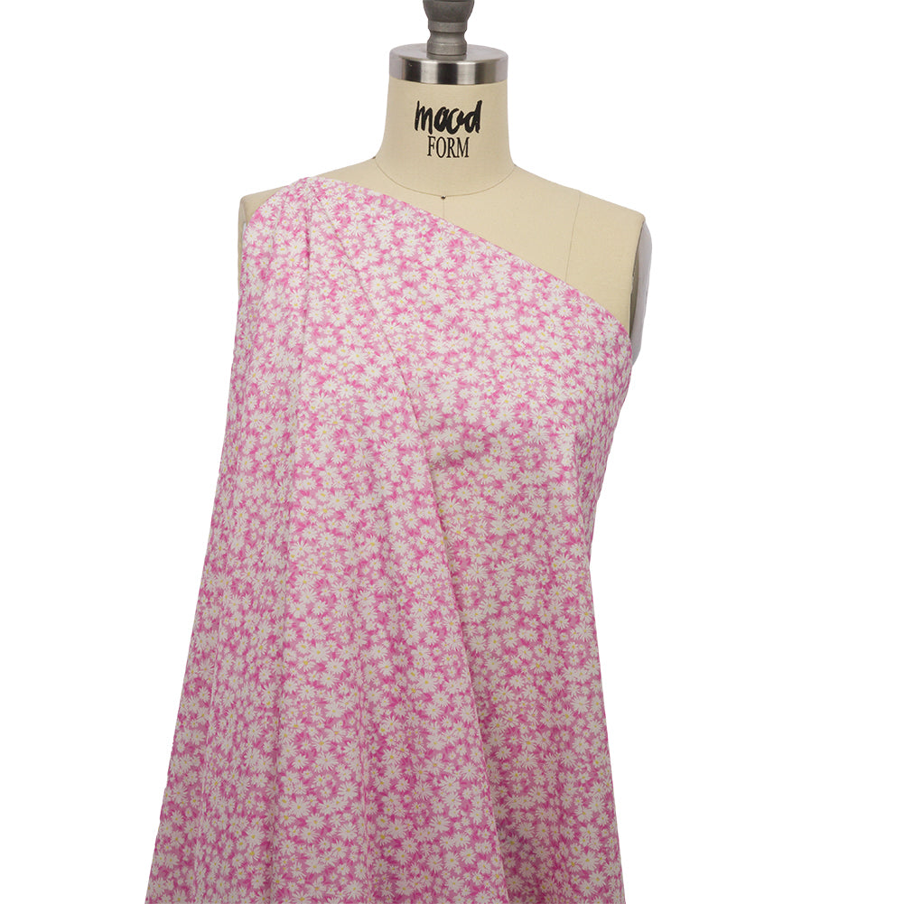 Cotton Poplin - Pink and White Floral - Sunday in the Park Print - Mood Exclusive Secret Garden Collection - Joann Fabrics