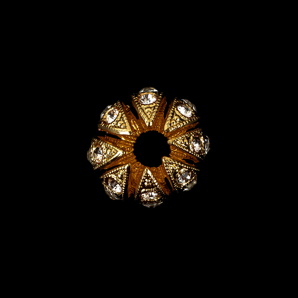 Vintage Czech Crystal Rhinestones and Decadent Gold Abstract Ornament - 28L/18mm - Joann Fabrics