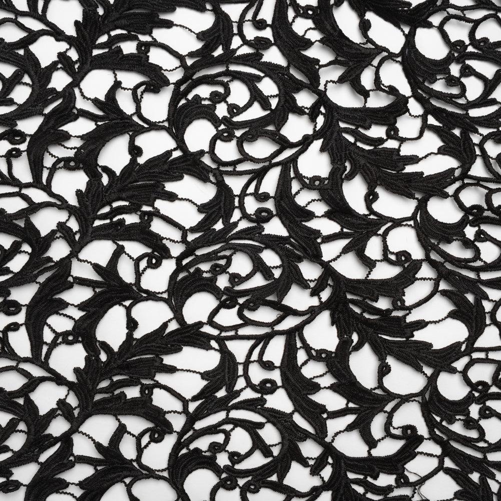 Guipure Lace - Black Swirling Leafy Vines - Joann Fabrics