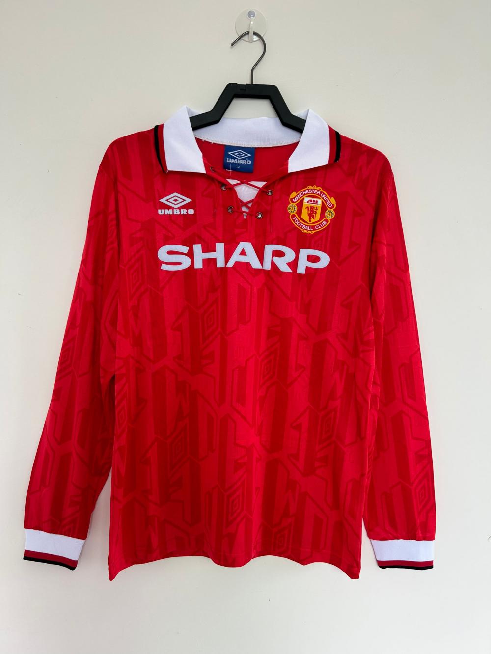 1992/1994 Retro Long Sleeve Manchester United Home Football Shirt 1:1 Thai Quality