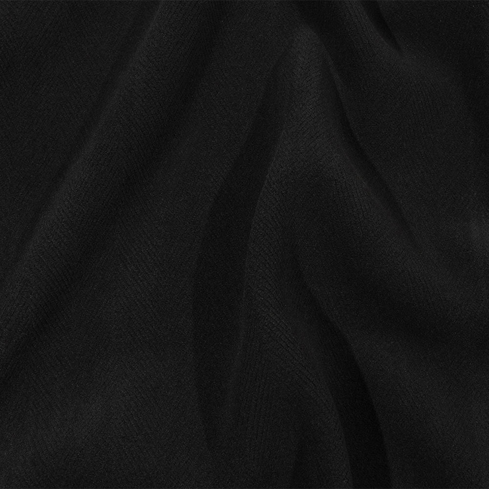Balenciaga Italian Black Herringbone Brushed Virgin Wool Coating - Joann Fabrics