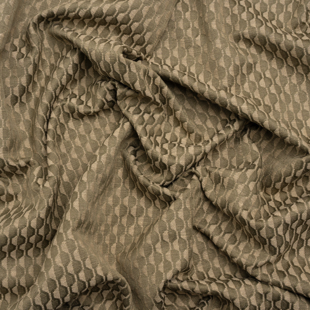 Honeycomb Stripes Recycled Polyester and Cotton Drapery Jacquard - Taupe - British Imported - Joann Fabrics