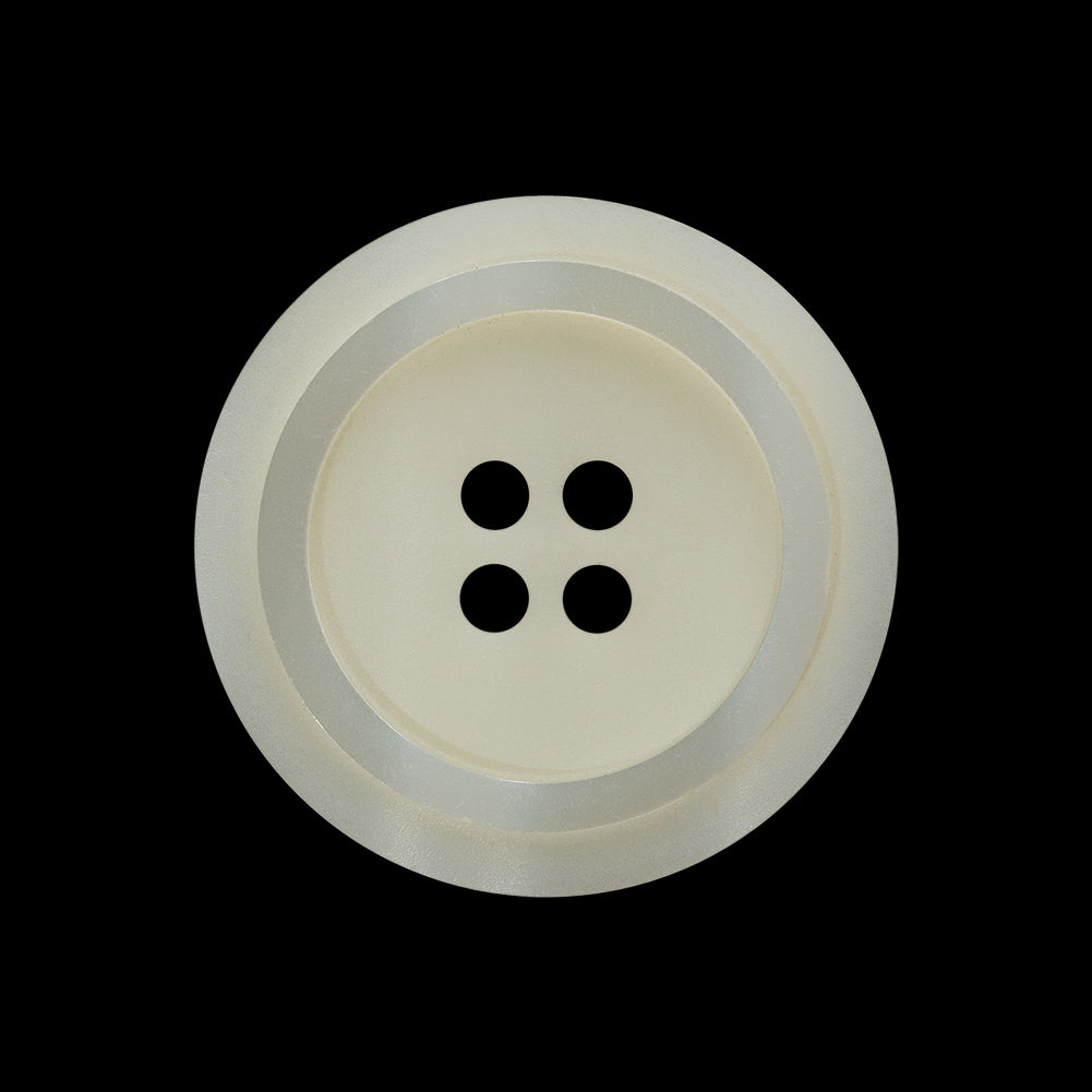 Plastic 4-Hole Button - 40L/25.5mm - Ivory with Iridescent White Ring - Joann Fabrics