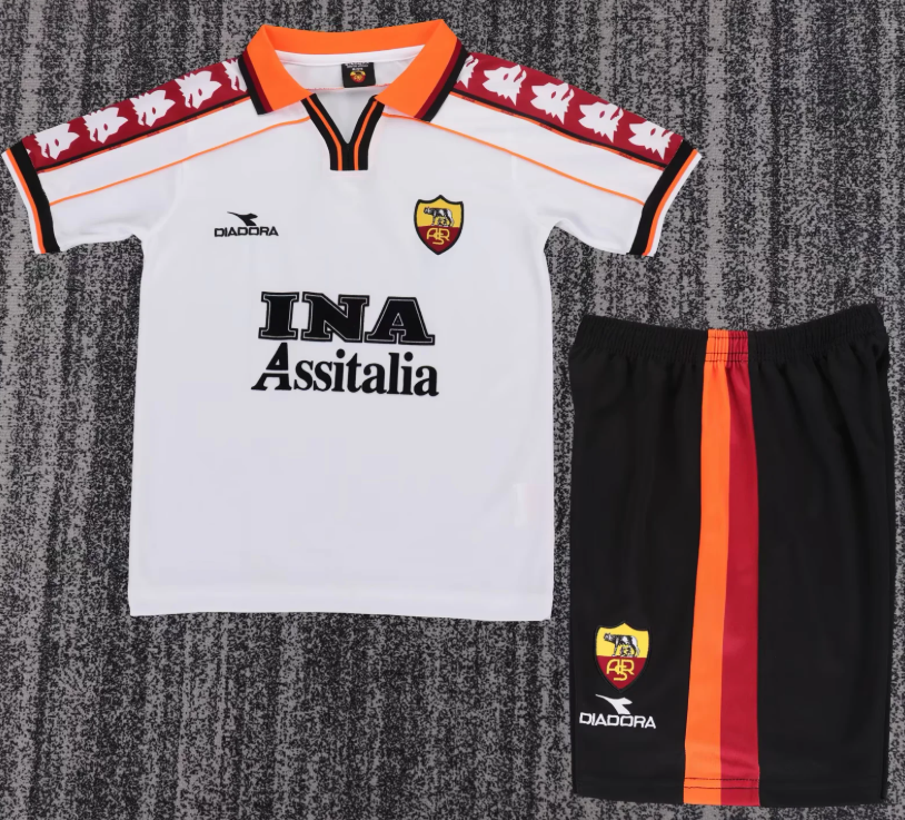 1999/2000 Retro Roma Away Football Jersey 1:1 Thai Quality Kids Size