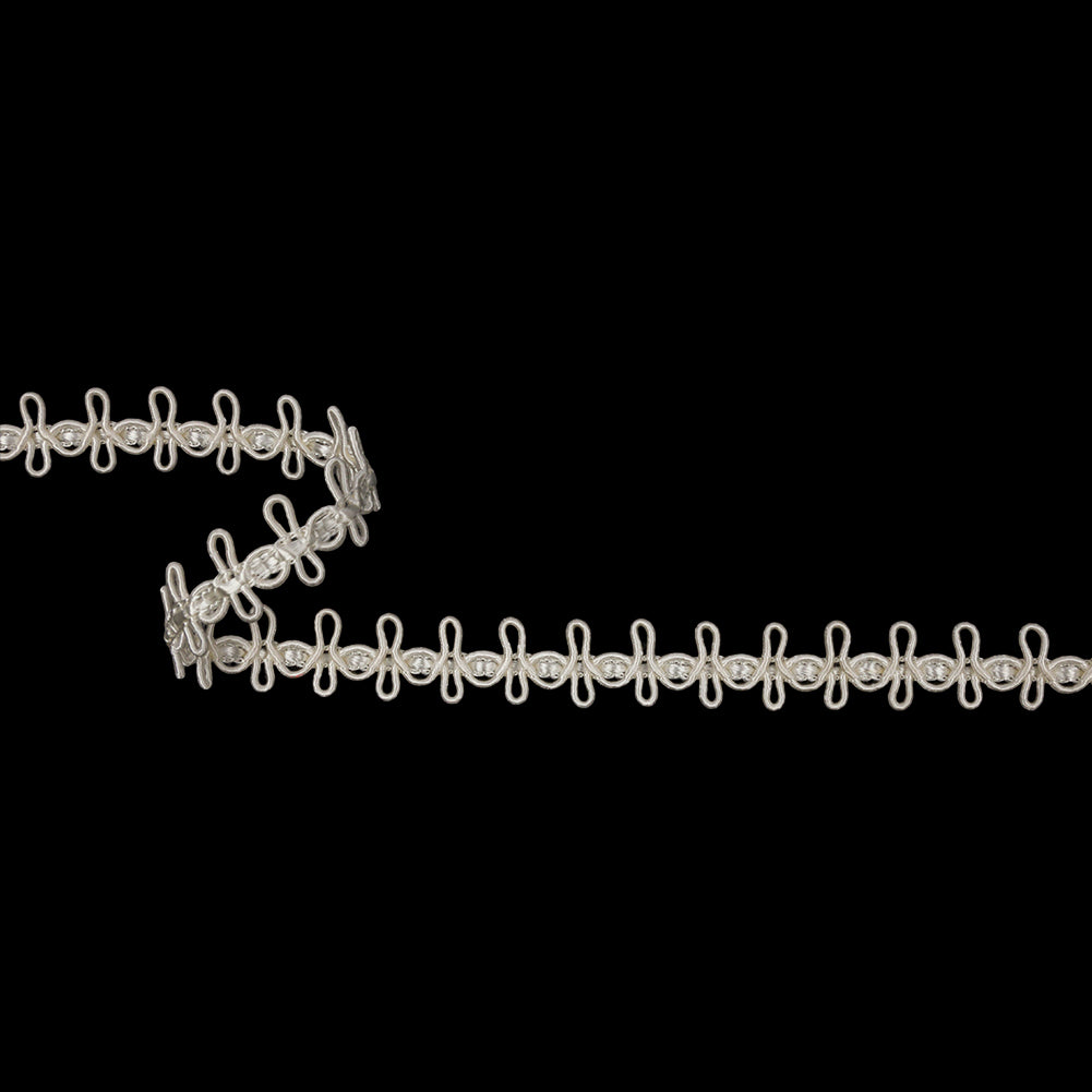 Famous NYC Designer Ivory Crossed Loops Gimp Braided Trim - 0.625
