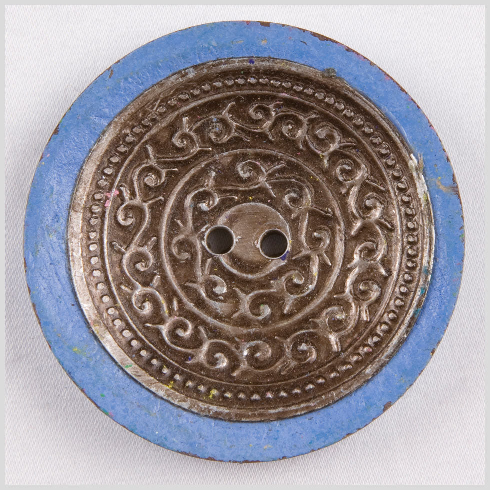 Light Blue and Silver Foiled 2-Hole Coconut Button - 74L/47mm - Joann Fabrics