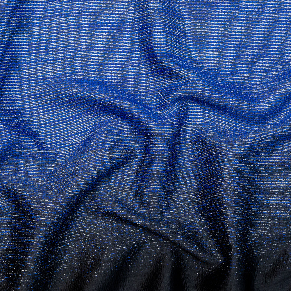 Royal Blue, Black and Metallic Silver Striped Woven - Joann Fabrics