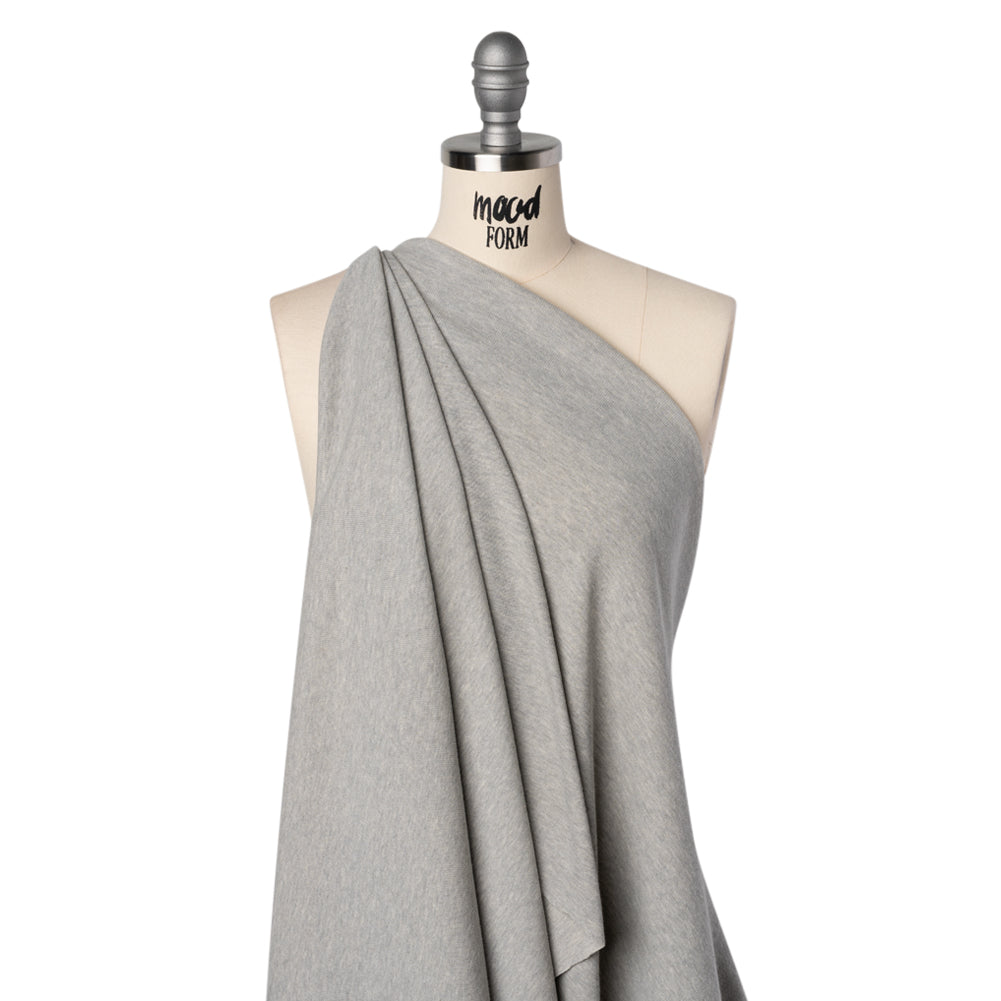 Cotton and Polyester 1x1 Rib Knit - Heathered Light Gray - Deadstock - Joann Fabrics