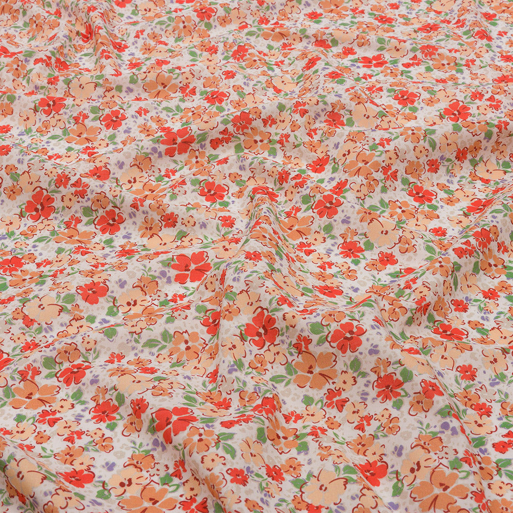 Cotton Voile - Cream and Peach Floral - Poppy Hypnosis Print - Mood Exclusive Secret Garden Collection - Joann Fabrics