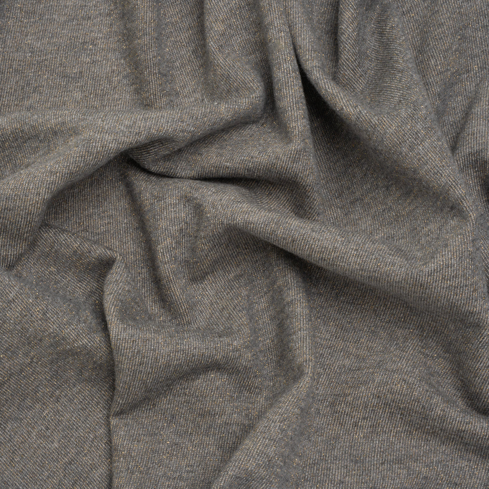 Metallic Cotton Blend French Terry - Heathered Gray and Metallic Gold - Deadstock - Joann Fabrics