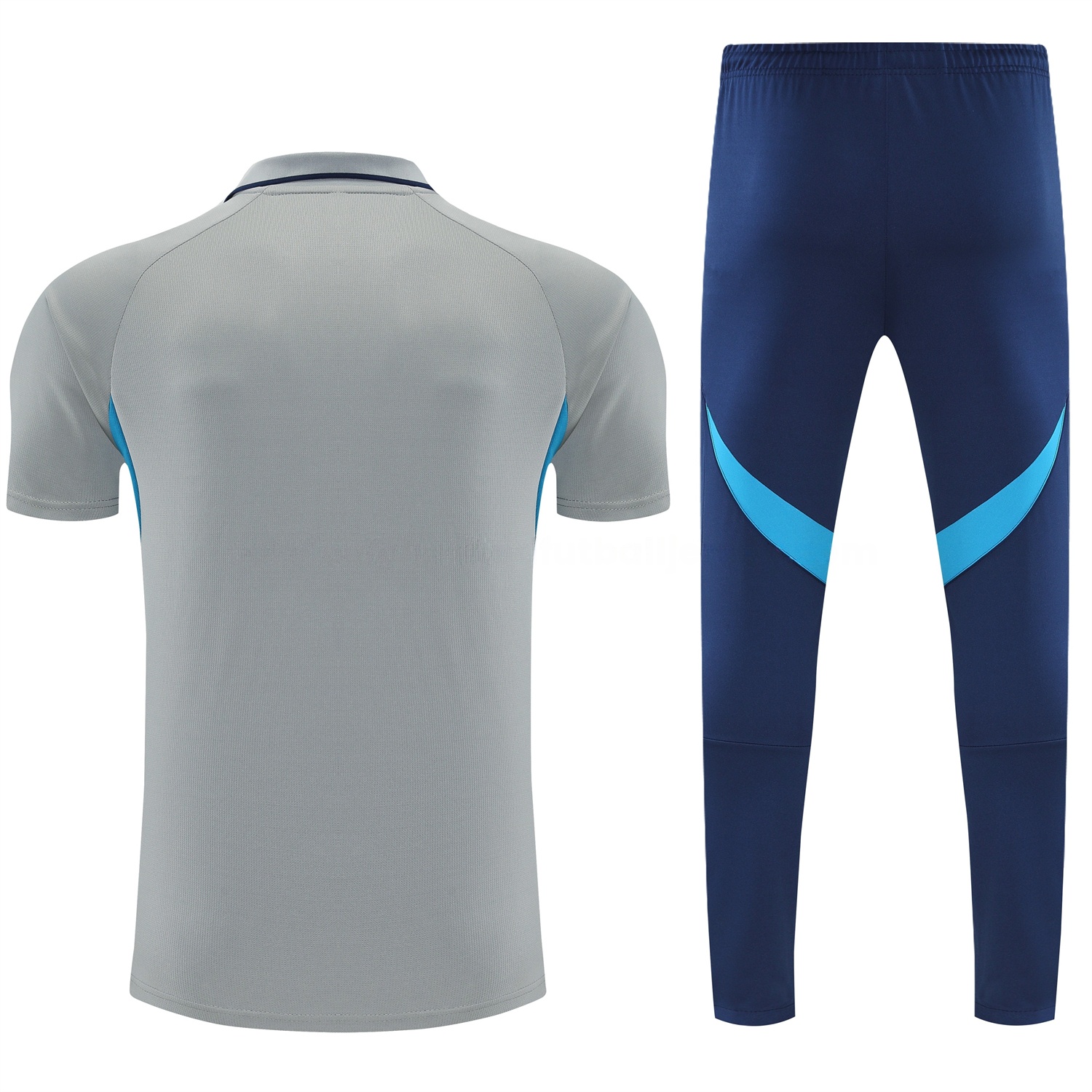 Arsenal 25-26 POLO Short-Sleeve Training Set - Grey Top and Deep Blue Pants - UnitedFutballJersey