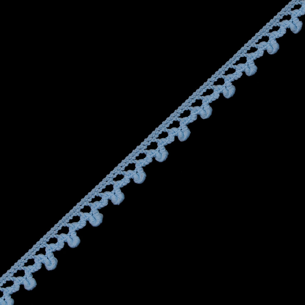 European Light Blue Dainty Crochet Trim - 5/16