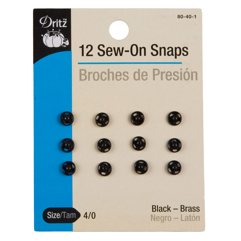 Dritz Black Sew On Snaps Size 4/0 - 12ct - Joann Fabrics