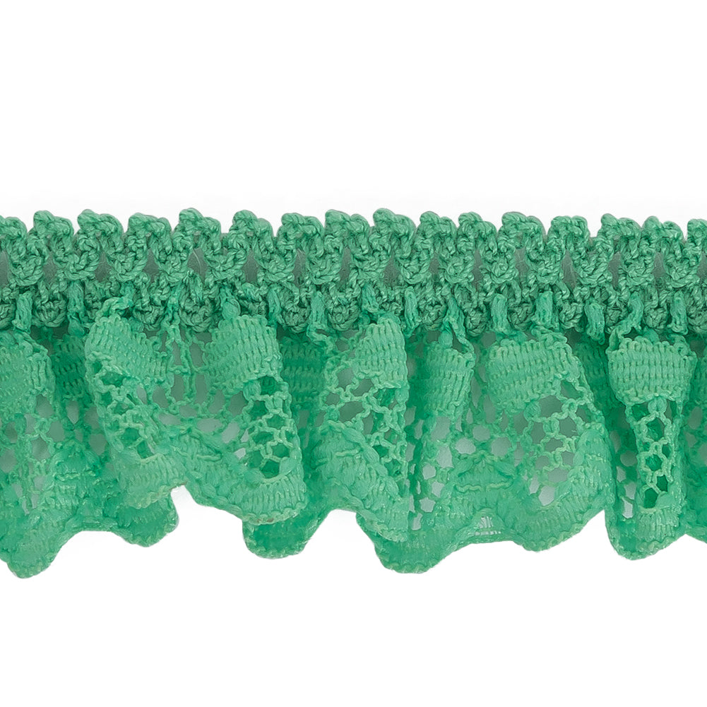 Spearmint Ruffled Stretch Lace Trimming - 1