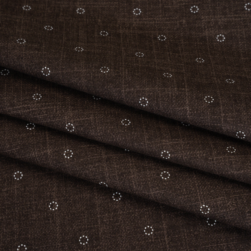 Printed Quilting Cotton by Ghazal Razavi for FIGO Studio - Brown Stitches Circles - Stash Collection - Joann Fabrics