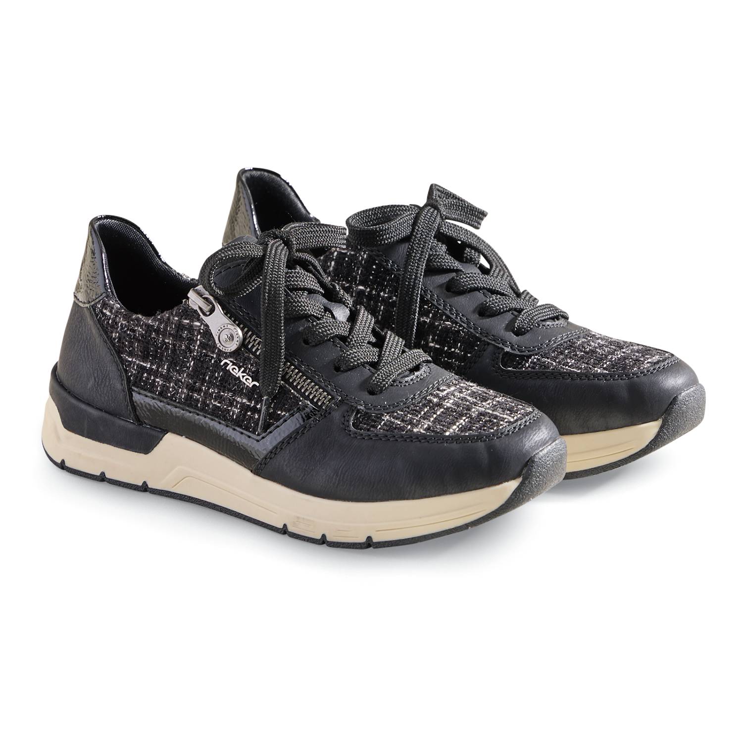 Rieker® Patterned Fashion Sneakers, Adjustable Laces, Side Zip - Northstyle Catalog