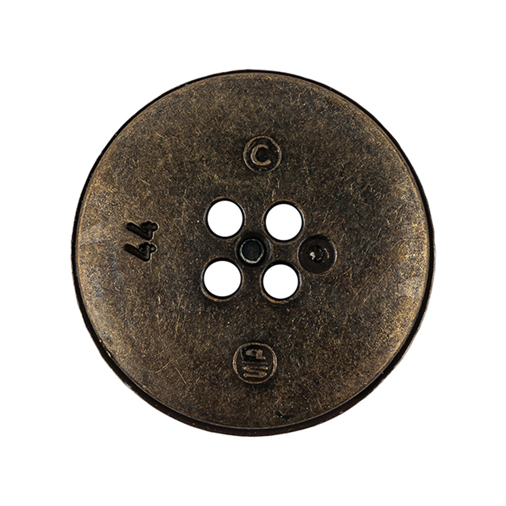 Italian Bronze Shallow Plate 4-Hole Metal Look Coat Button - 44L/28mm - Joann Fabrics