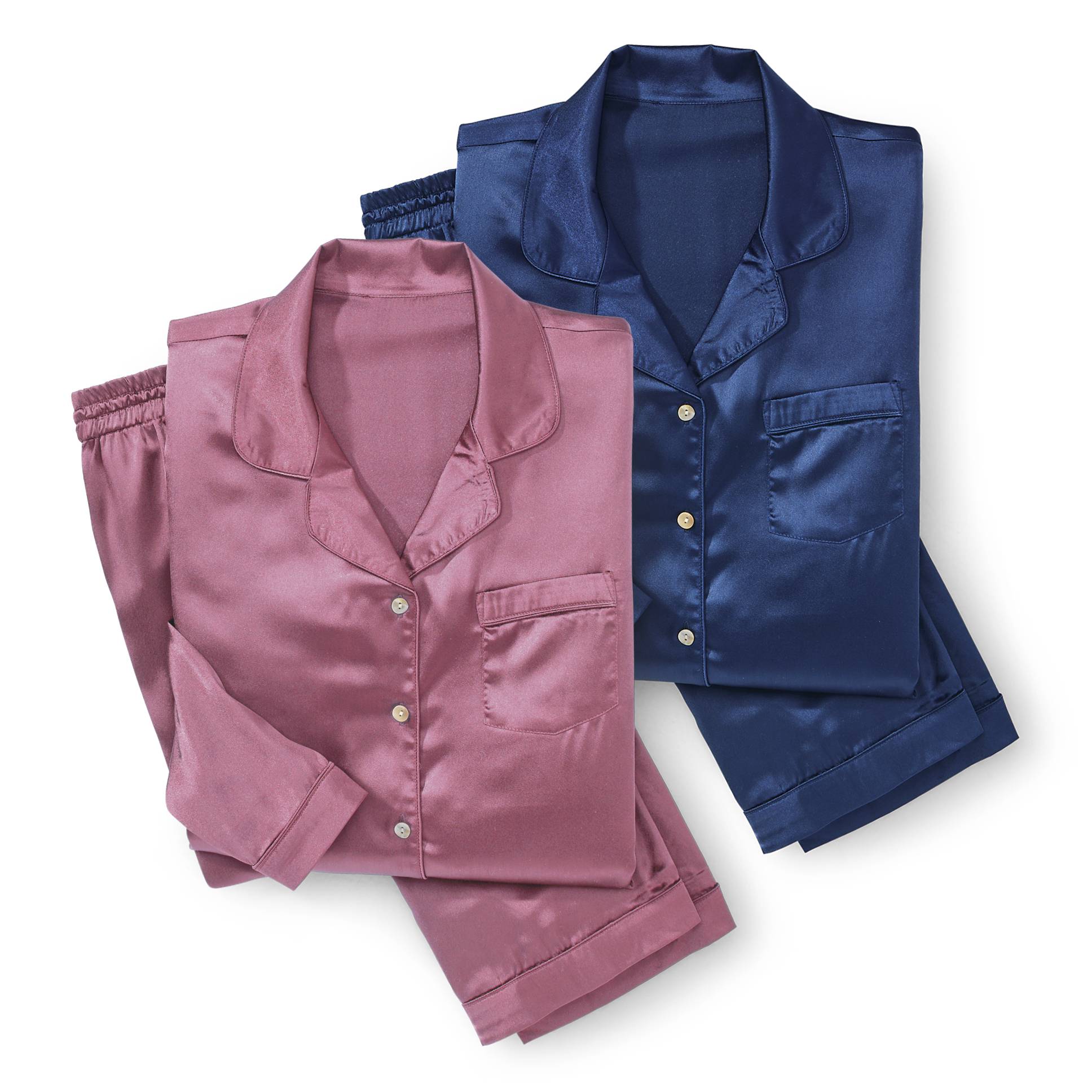 Silky Pajama Set, Button-Front Top, Pull-On Pants - Northstyle Catalog