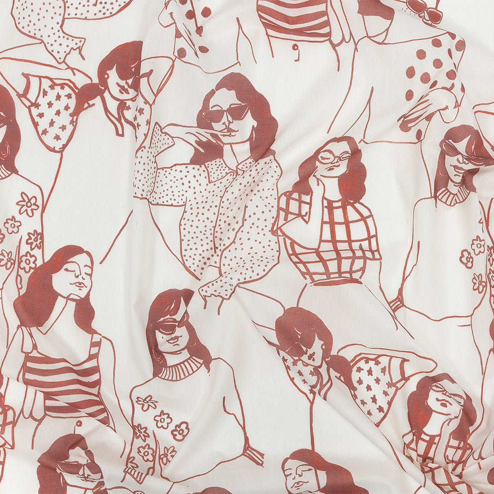 Cotton Voile - Pink and White Women - Cameo Print - Mood Exclusive Viso Collection - Joann Fabrics