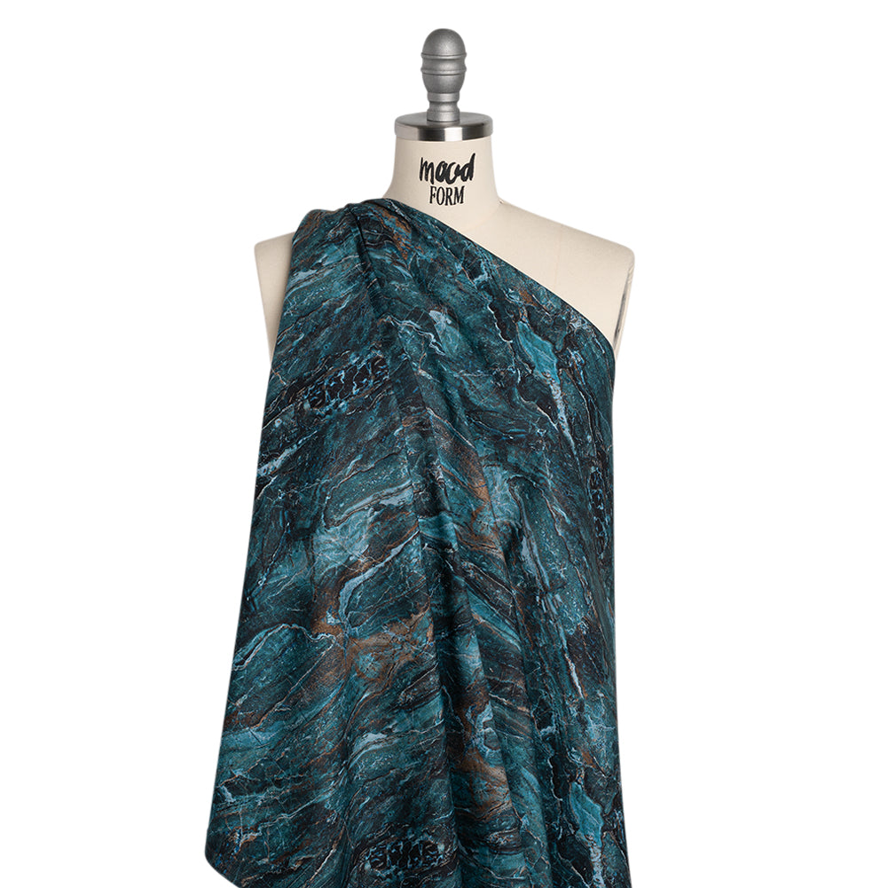 Stonehenge Wide Backing Quilting Cotton by Northcott - Prussian Marble 5 Stone Swirl, 108